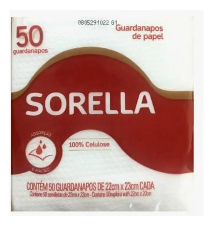 GUARDANAPO SORELLA 22X23 C/50 UNID.