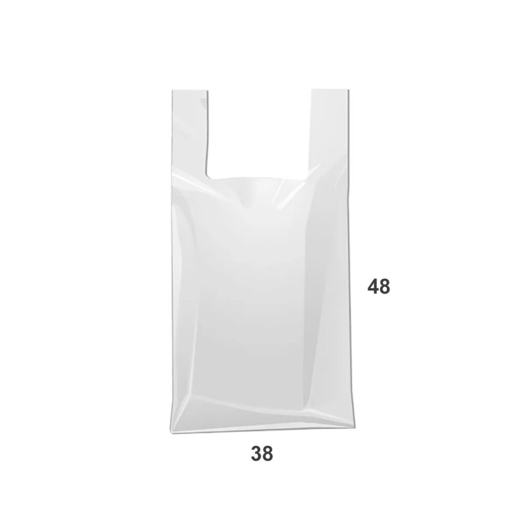 SACOLA CAMISETA VIRGEM PEAD SLIM  38X48 BRANCA C/100
