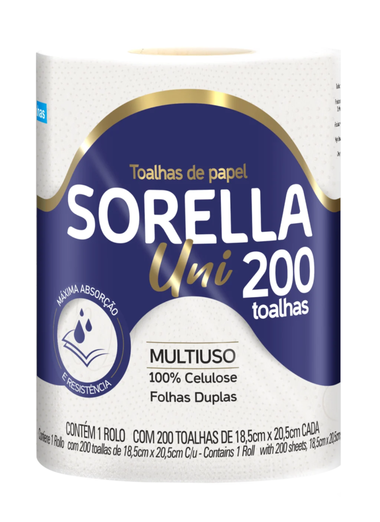 TOALHA DE COZINHA SORELLA 1 ROLO C/200 TOALHAS P/ROLO